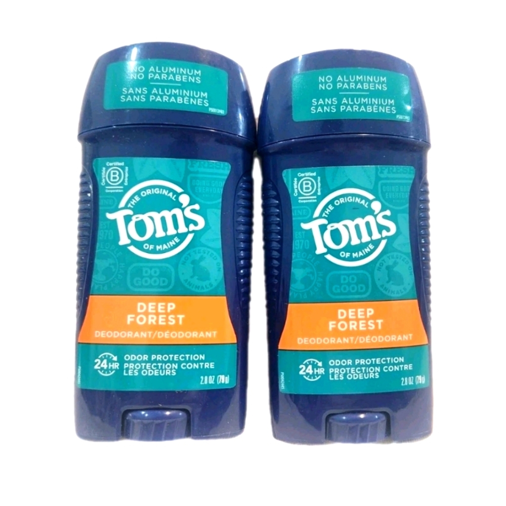 2 PACK - Tom's of MAINE DEODORANT  DEEP FOREST 24 Hr PROTECTION 2.8 oz New